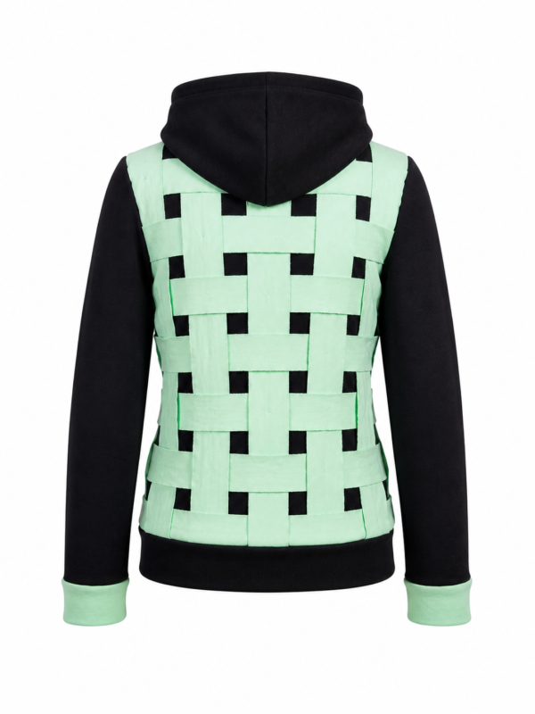 Mint Green Woven Cotton Hoodie