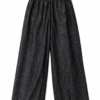 Black Shimmer Wide-Leg Palazzo Trousers
