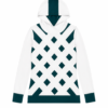 White & Deep Teal Geometric Hoodie