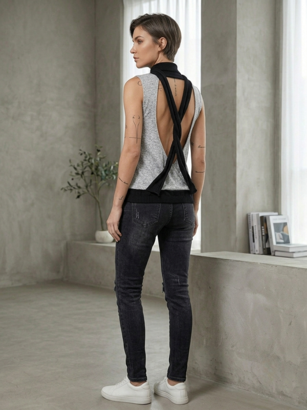 Sleeveless Cowl Neck Top
