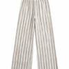 Striped Wide-Leg Blend Trousers