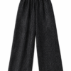Black Shimmer Wide-Leg Palazzo Trousers