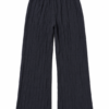 Black Textured Wide-Leg Pants