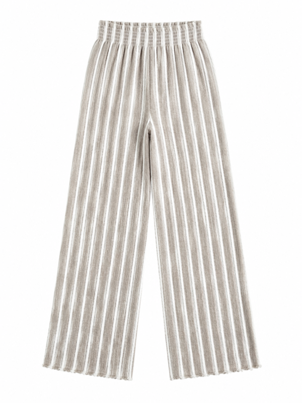 Striped Wide-Leg Blend Trousers