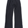 Black Textured Wide-Leg Pants