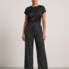 Black Shimmer Wide-Leg Palazzo Trousers