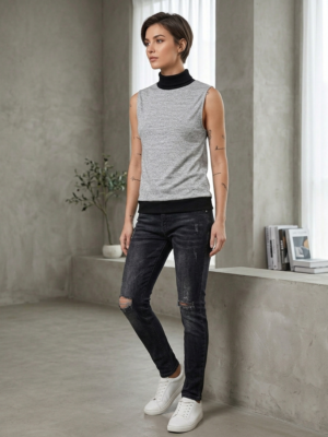 Sleeveless Cowl Neck Top