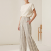 Striped Wide-Leg Blend Trousers