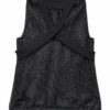 Black Shimmer Sleeveless High Neck Top