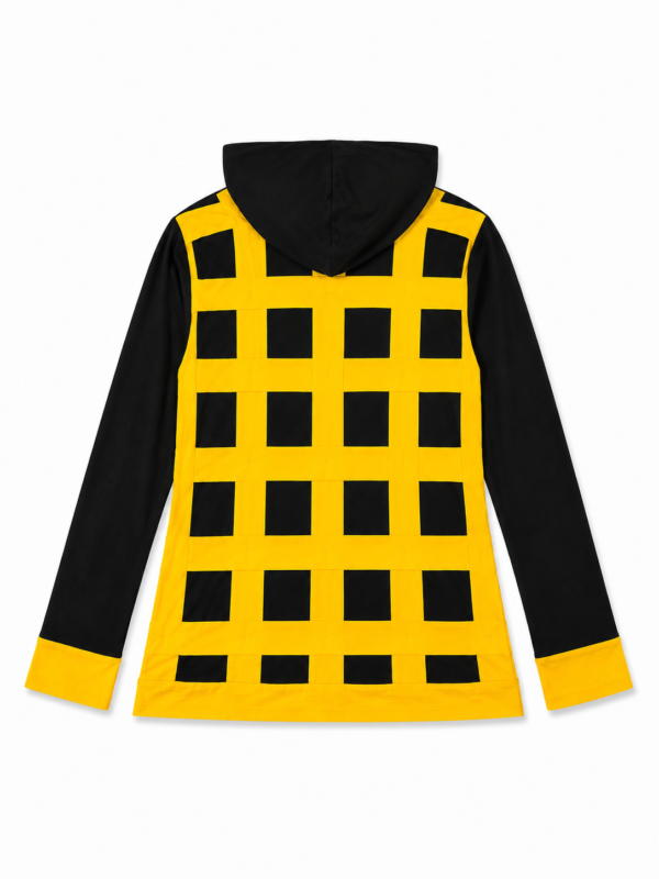 Black & Yellow Grid Pattern Hoodie