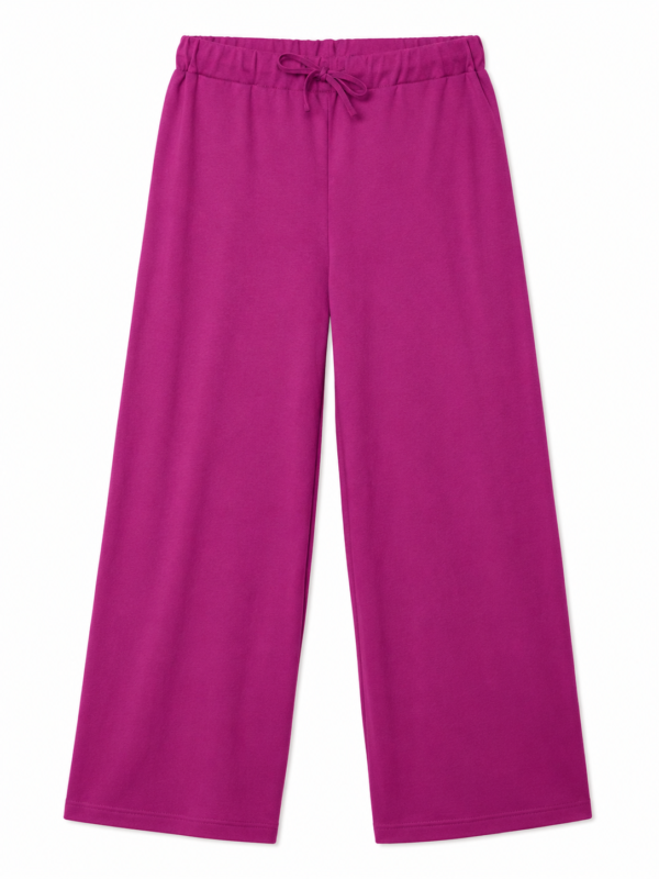Cotton Wide Leg Purple Lounge Pants