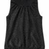Black Shimmer Sleeveless High Neck Top
