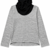 Grey Long Sleeve Top with Black Snood Neck