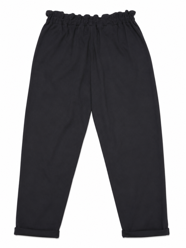 Relaxed Fit Black Paperbag Trousers