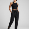 Relaxed Fit Black Paperbag Trousers