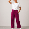 Cotton Wide Leg Purple Lounge Pants